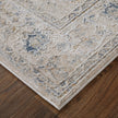 Feizy Pasha 39M7F Transitional Floral & Botanical in Ivory/Taupe/Blue