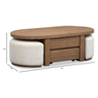 Magnussen Home Hayden Golden Oat Lift Top Storage Cocktail Table With Casters & 2 Uph.Stools