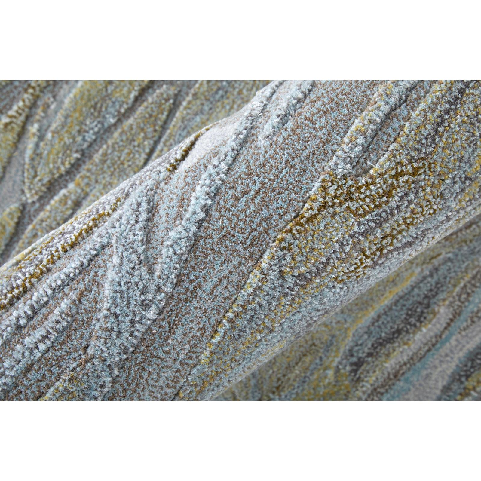 Feizy Kawai 8982F Modern Abstract Rug in Blue/Green/Gray