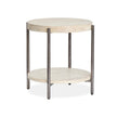 Magnussen Home Jennings Edgecomb Grey And Weathered Antique Nickel Round End Table