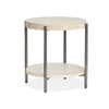 Magnussen Home Jennings Edgecomb Grey And Weathered Antique Nickel Round End Table
