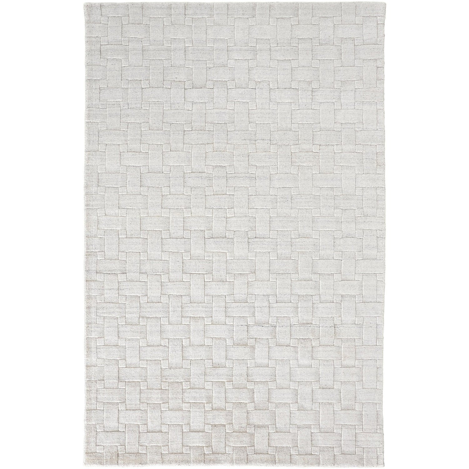 Feizy Redford 8669F Transitional Solid in White/Silver