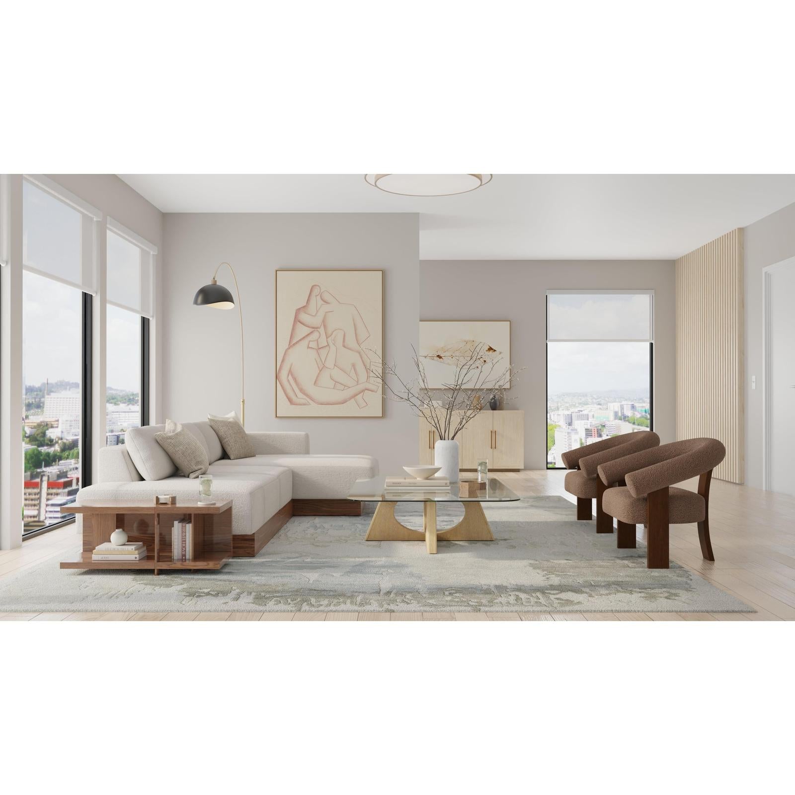 Feizy Kendall 8A62F Modern Abstract Rug in Ivory/Blue/Gray
