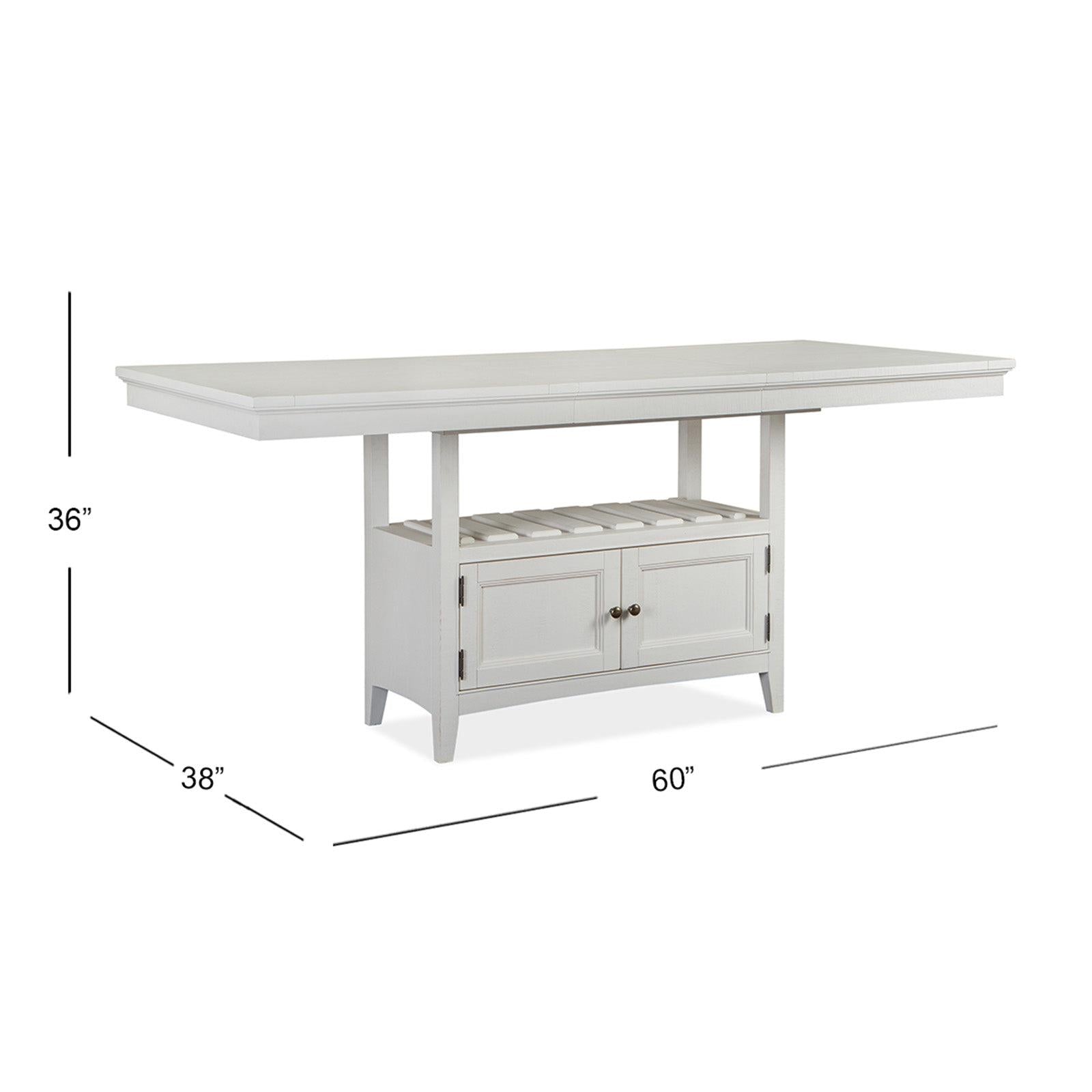 Magnussen Home Heron Cove Chalk White And Dovetail Grey Extendable Counter Height Dining Table
