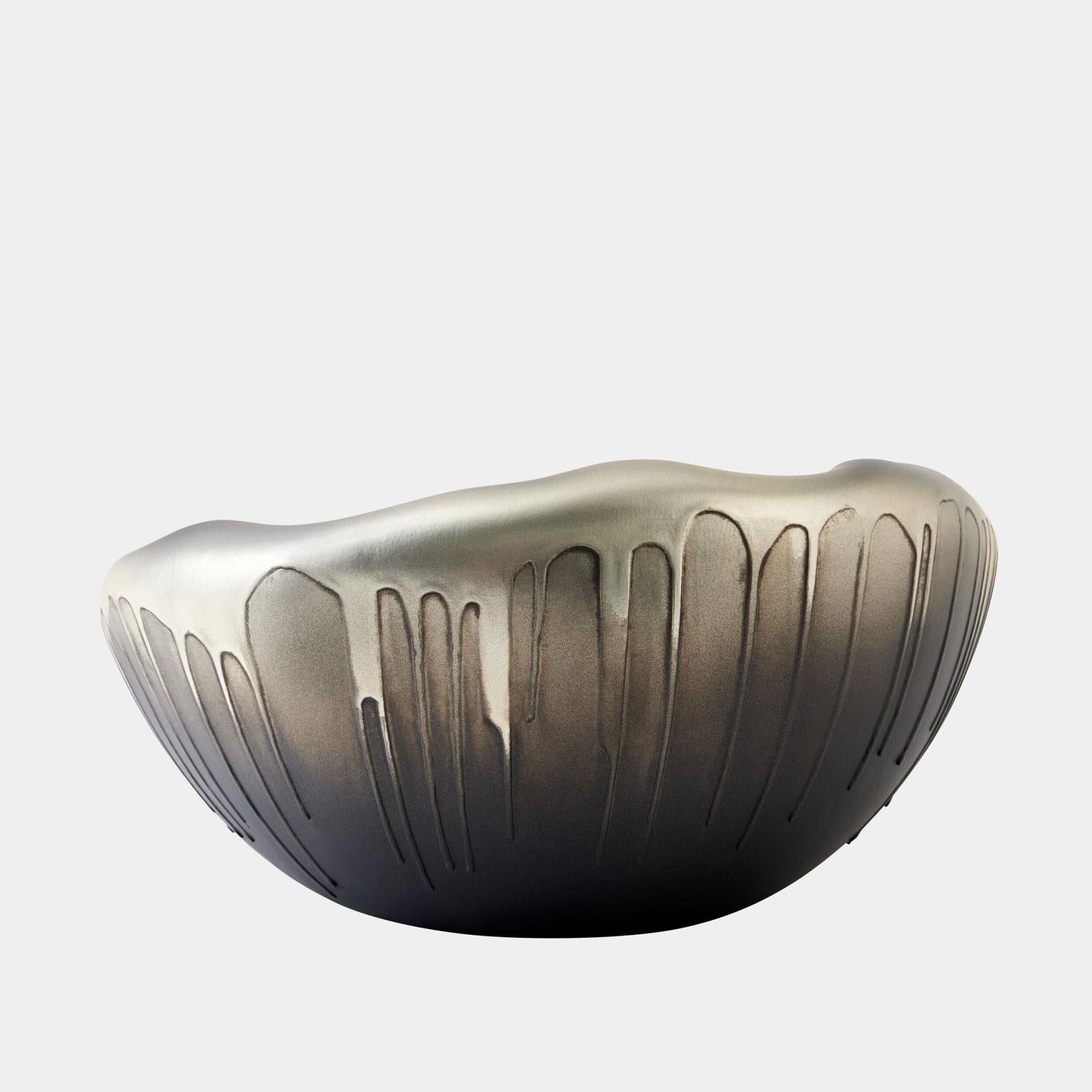 Global Views Selena Textured Silver Vase and Bowl