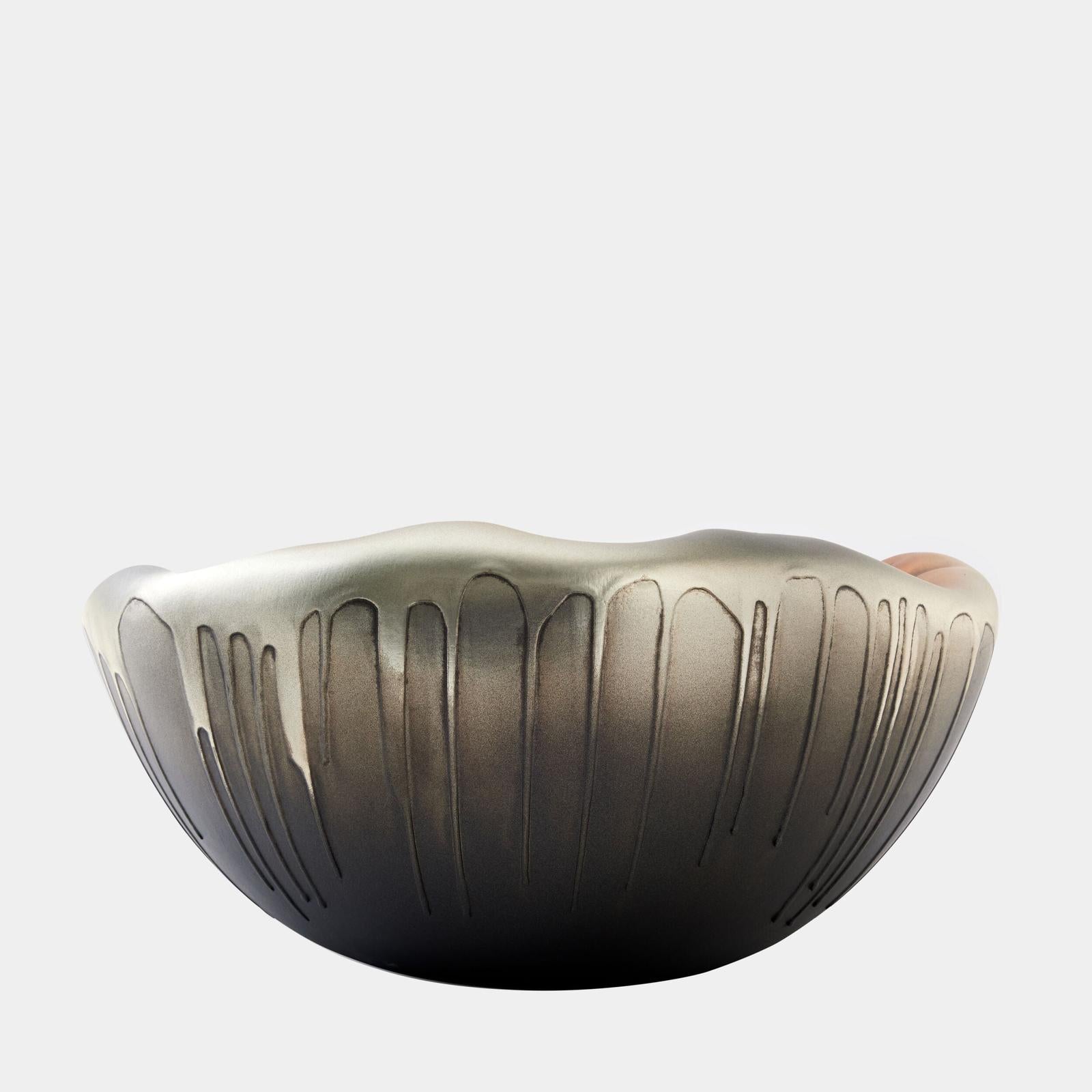 Global Views Selena Textured Silver Vase and Bowl