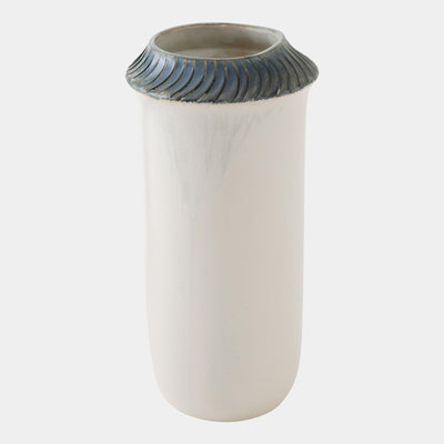 Global Views Aiden Etched Blue Rimed Vase and Planter