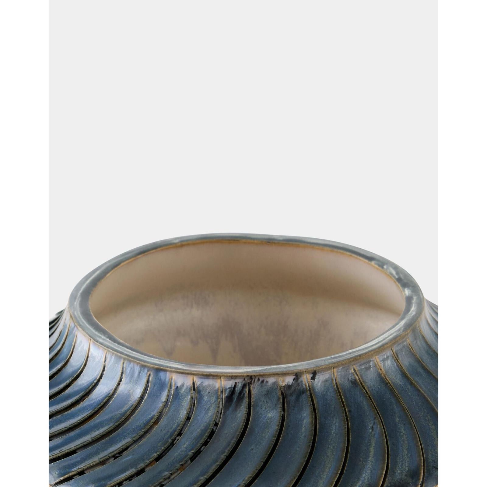 Global Views Aiden Etched Blue Rimed Vase