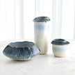 Global Views Aiden Etched Blue Rimed Vase