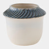 Global Views Aiden Etched Blue Rimed Vase