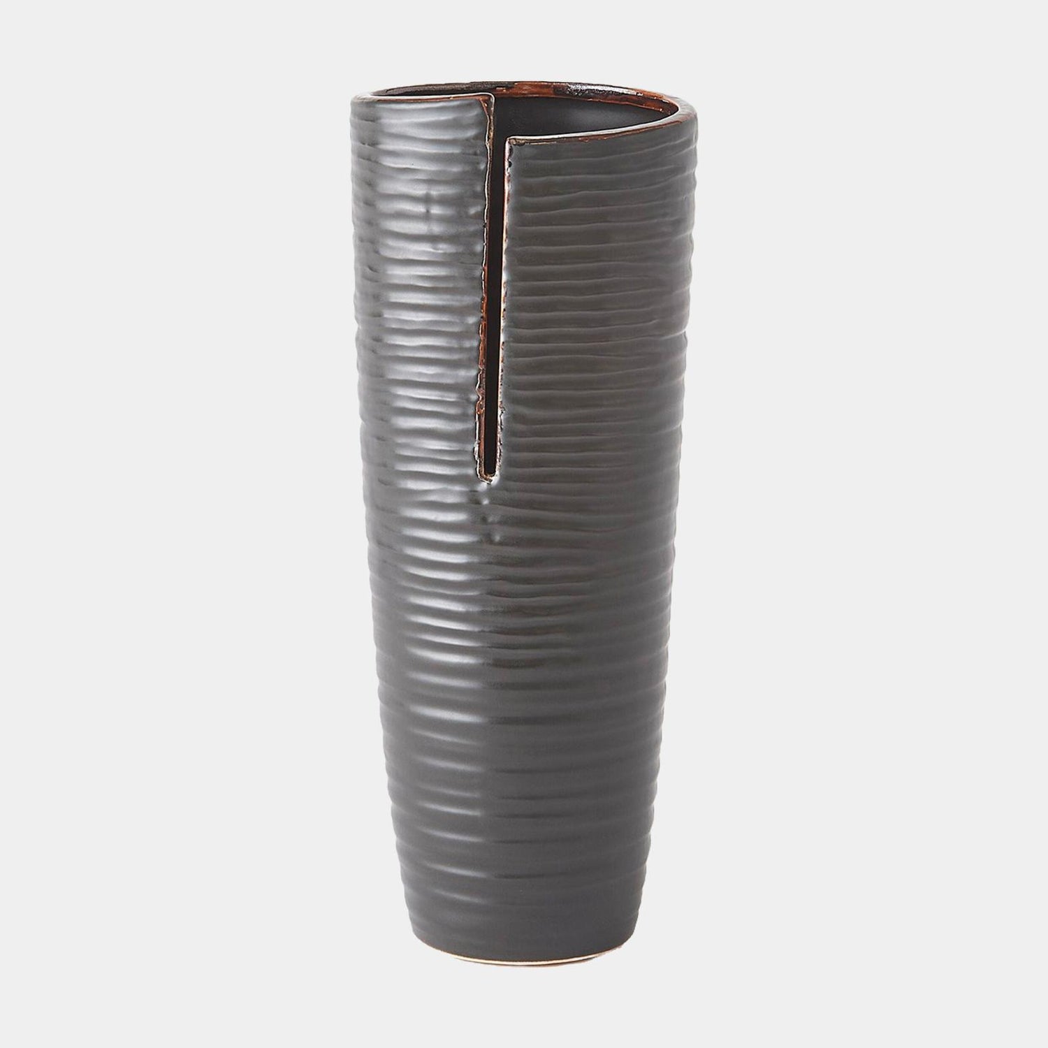 Global Views Metallic Black Split Vase