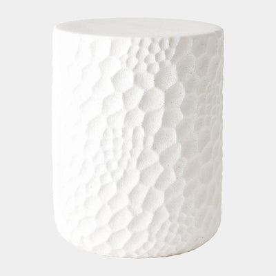 Global Views Brorie Chiseled Garden Stool White