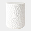 Global Views Brorie Chiseled Garden Stool White