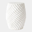 Global Views Wave Garden Stool White