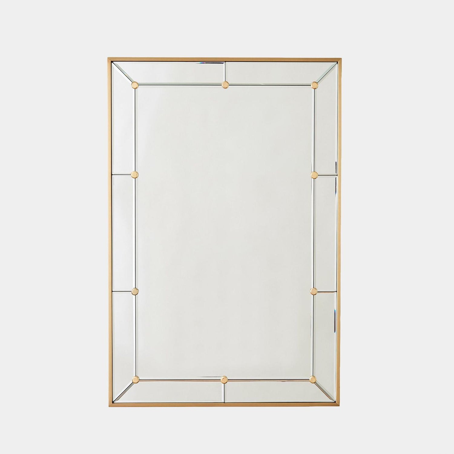 Global Views Claus Brushed Brass Stud Mirror