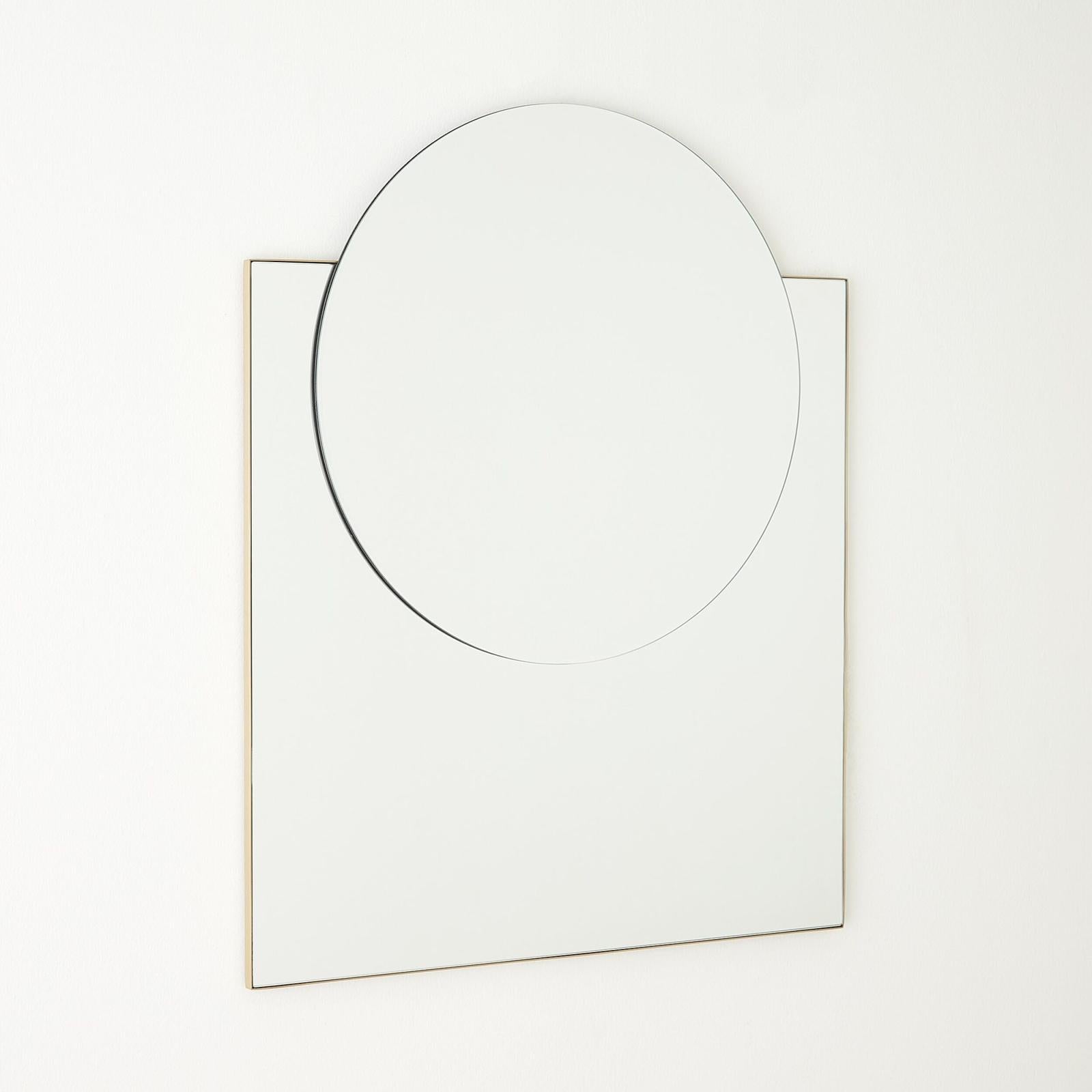 Global Views Mila Square/Circle Mirror Brushed Brass