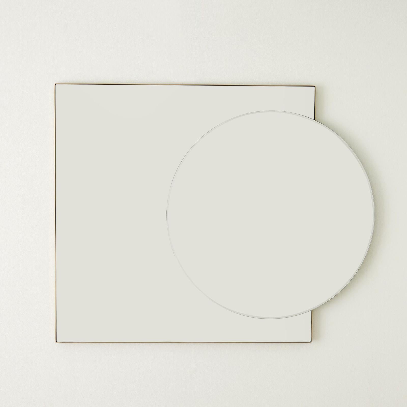 Global Views Mila Square/Circle Mirror Brushed Brass