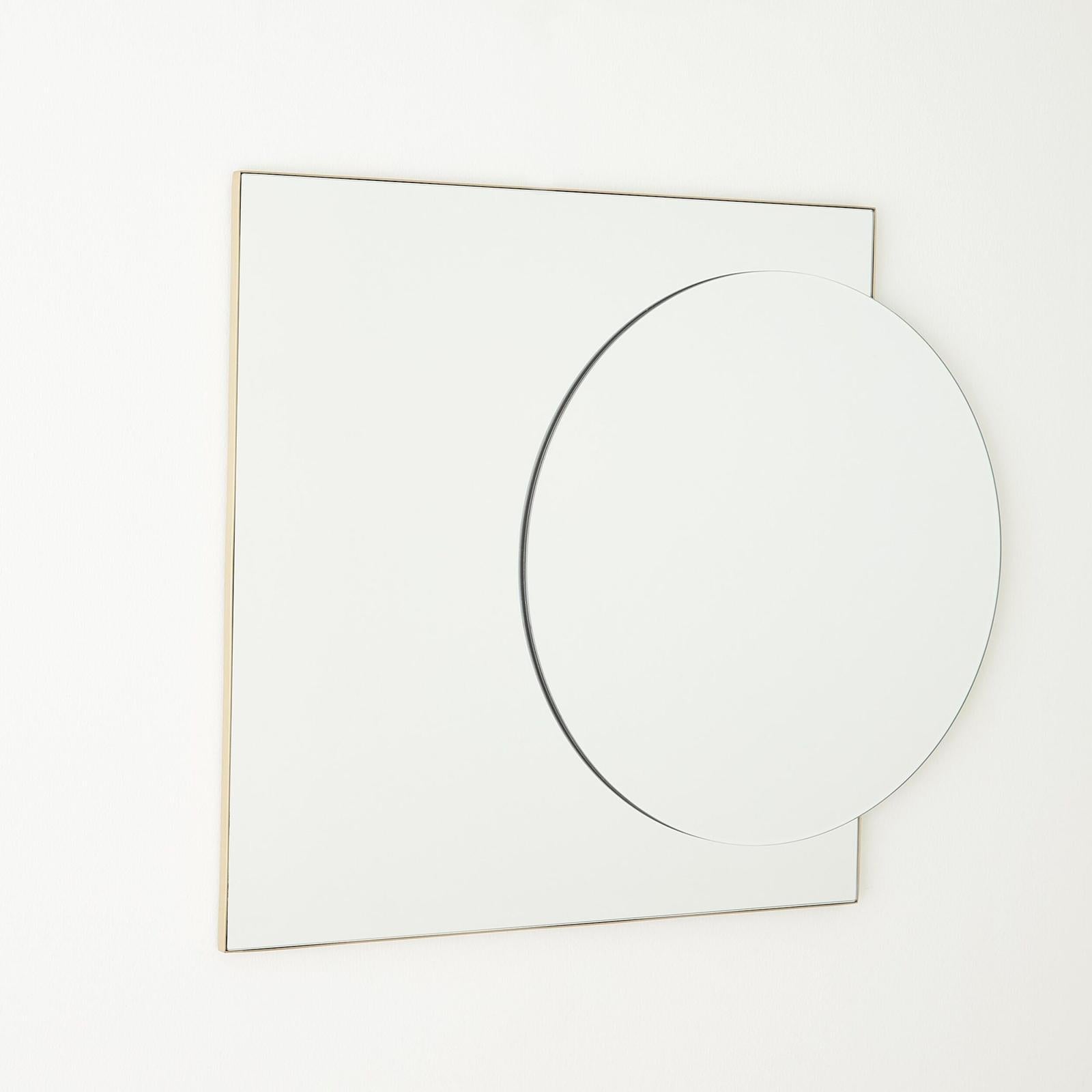 Global Views Mila Square/Circle Mirror Brushed Brass