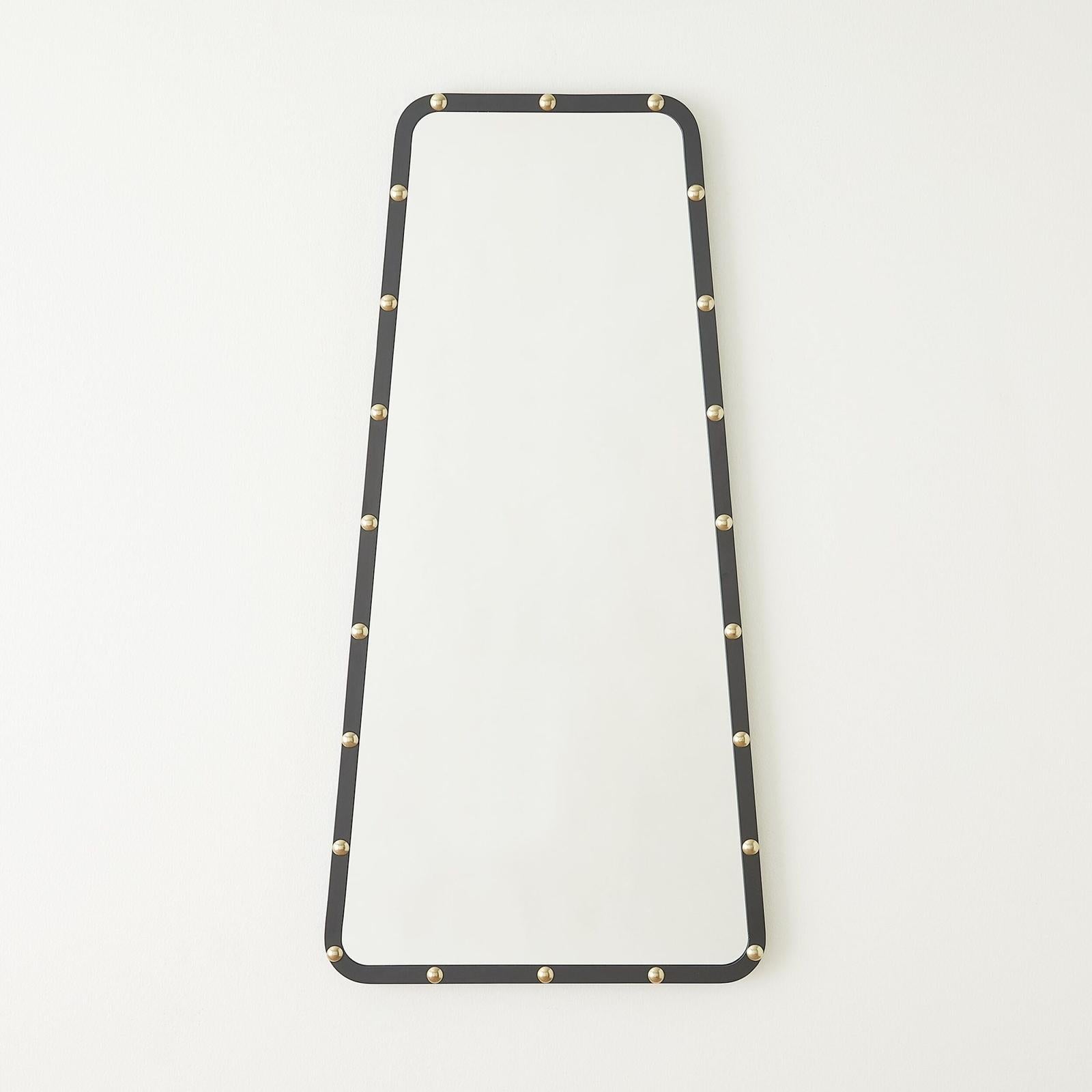 Global Views Fremmy Irregular Mirror Black with Brass Studs