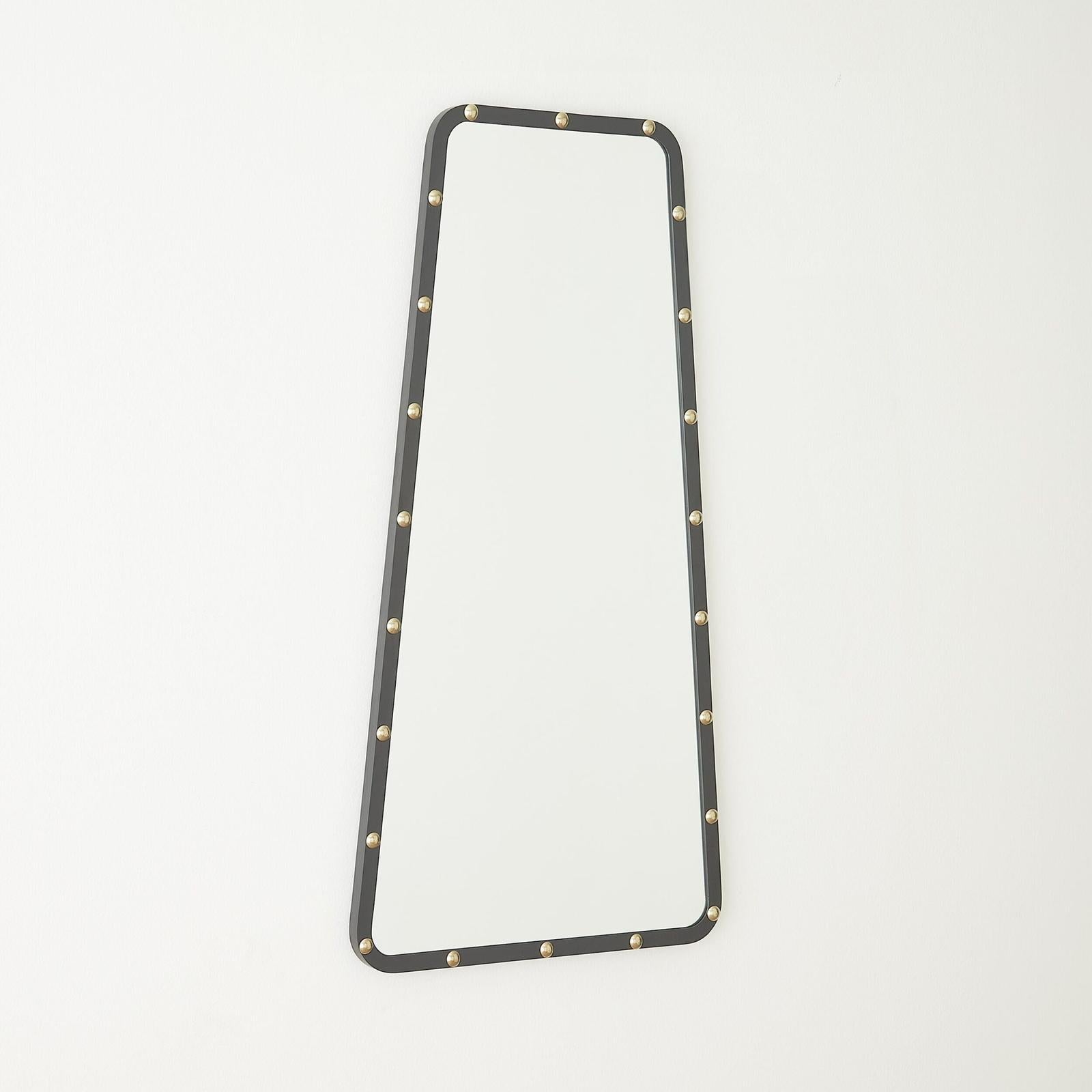Global Views Fremmy Irregular Mirror Black with Brass Studs