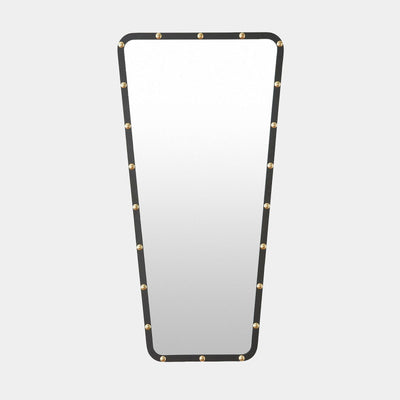 Global Views Fremmy Irregular Mirror Black with Brass Studs