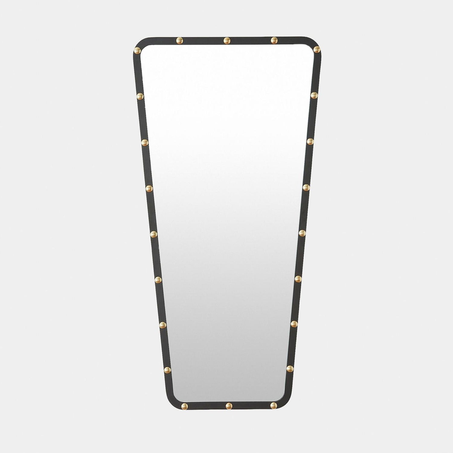 Global Views Fremmy Irregular Mirror Black with Brass Studs