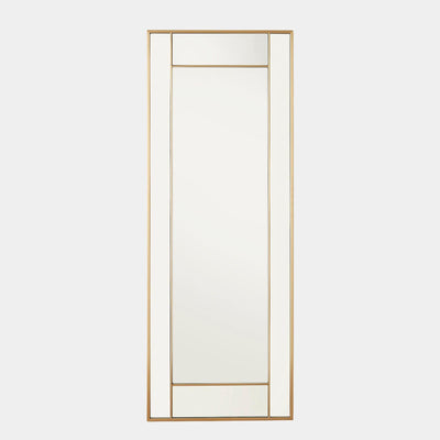 Global Views Block Framed Mirror Brass