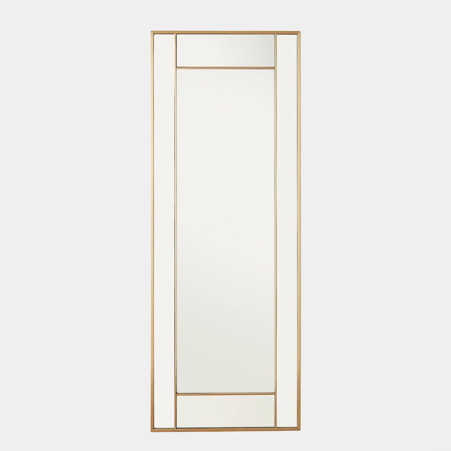 Global Views Block Framed Mirror Brass