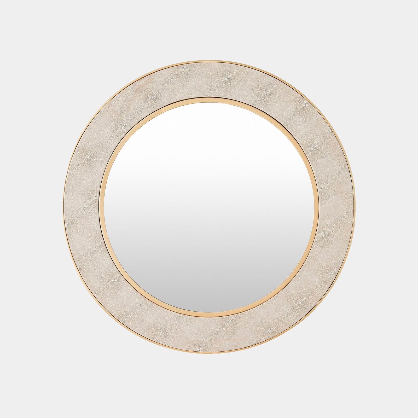 Global Views Rabson Mirror Faux Shagreen Gold