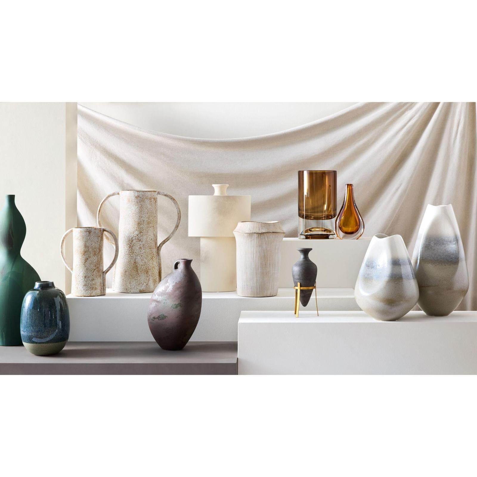 Global Views Frollo Ribbed Cement Vase