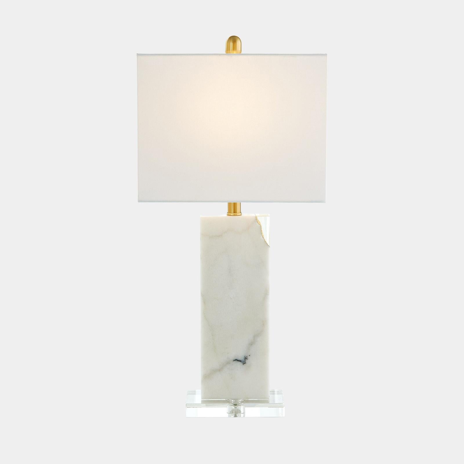 Global Views Stalwart Crystal Table Lamp White