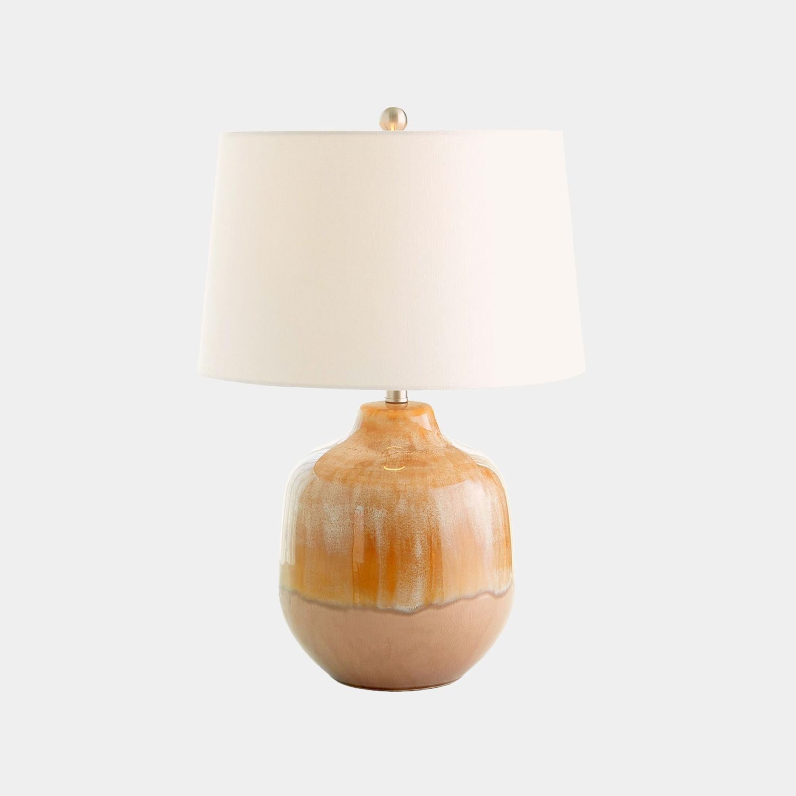 Global Views Magnus Earth Brown Glazed Table Lamp