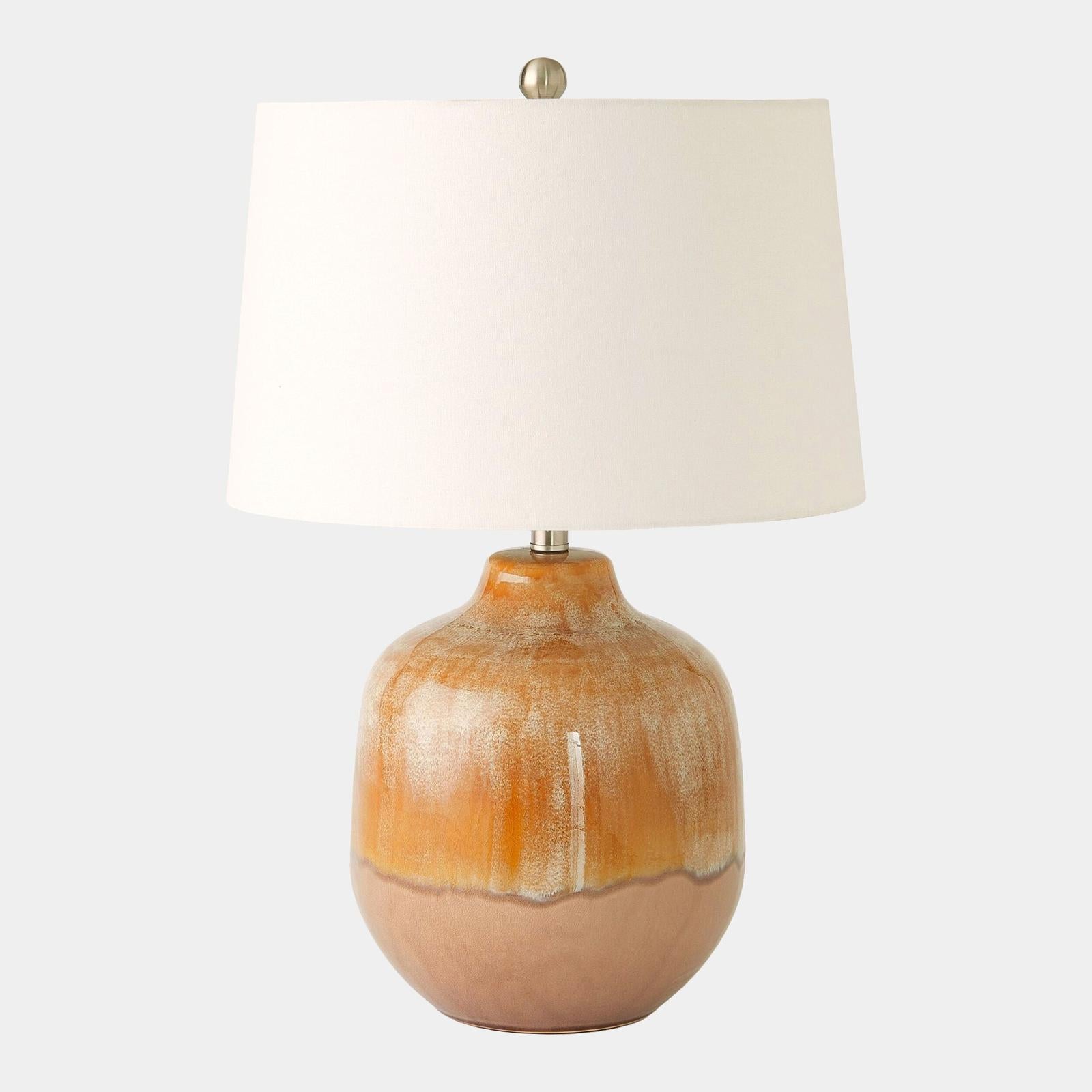 Global Views Magnus Earth Brown Glazed Table Lamp