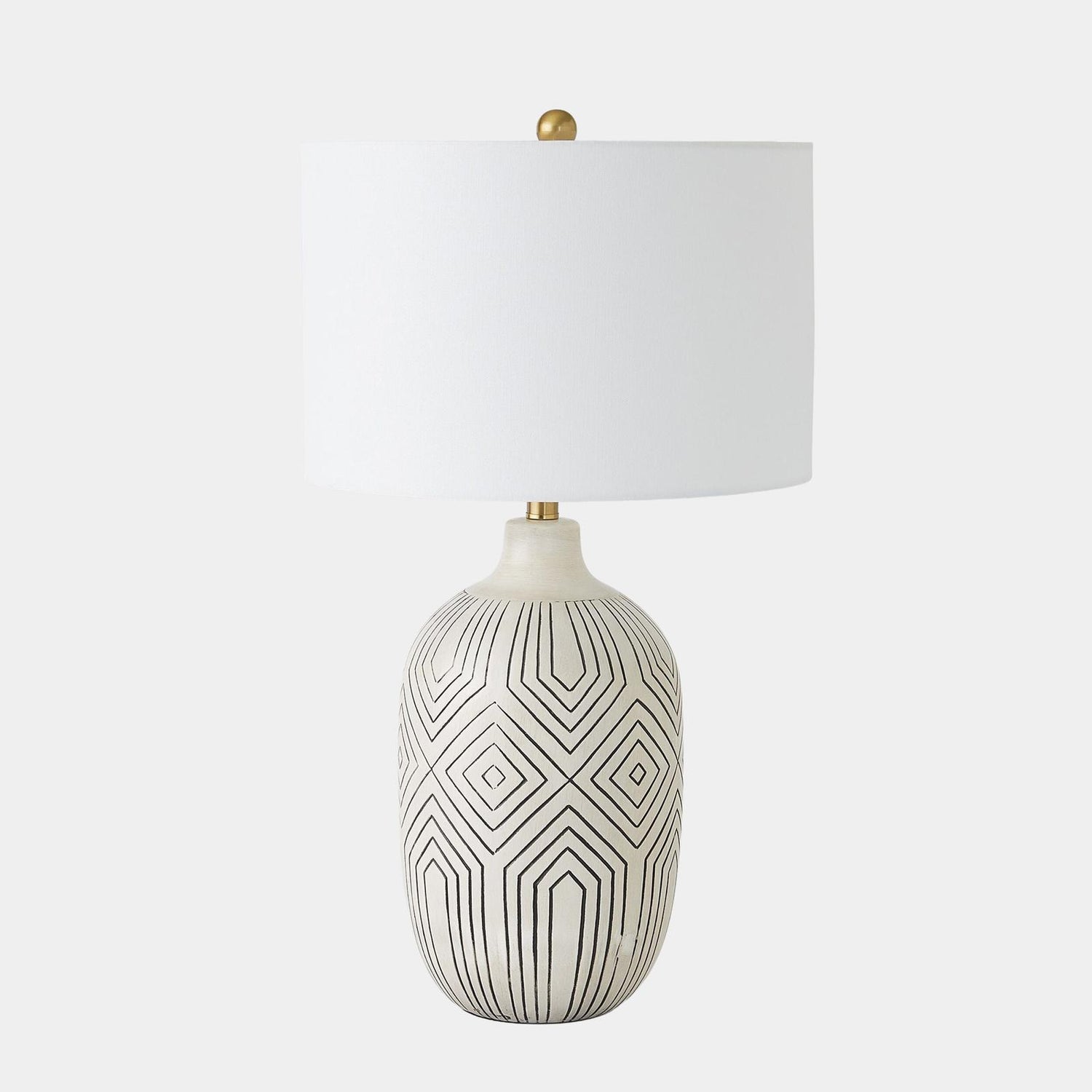 Global Views Labyrinth Black Table Lamp