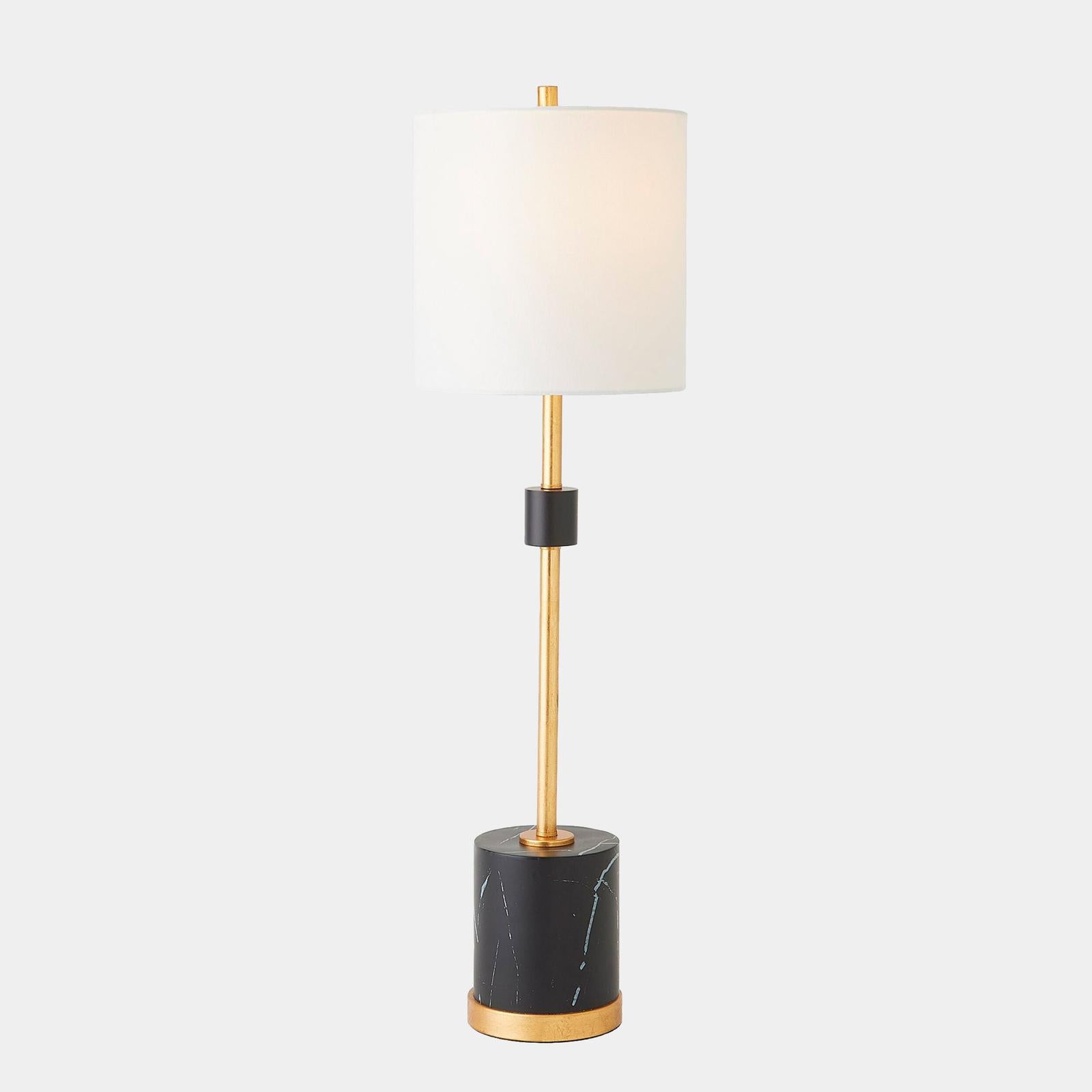 Global Views Maximus Faux Marble Black Gold Table Lamp