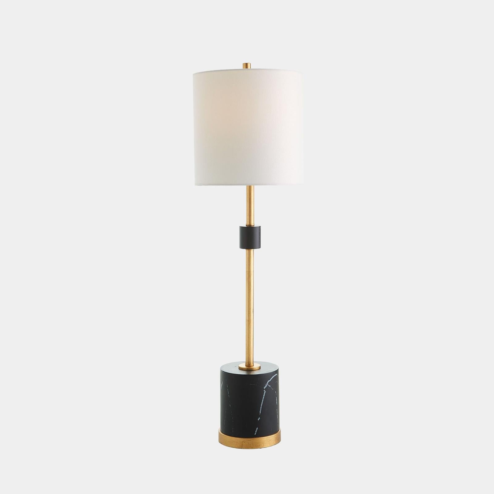 Global Views Maximus Faux Marble Black Gold Table Lamp