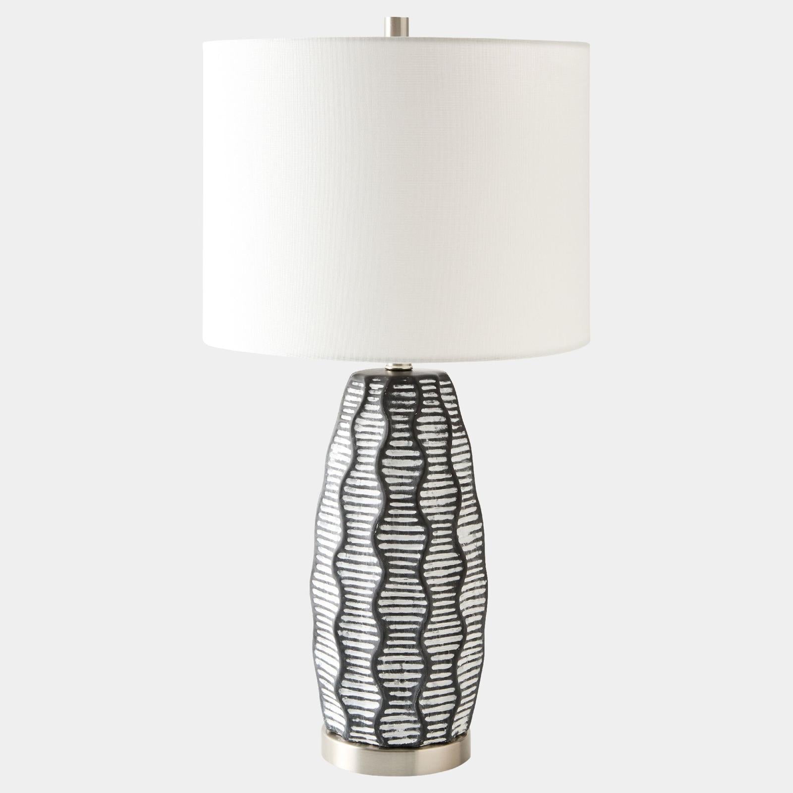 Global Views Rippled Gray Wave Lamp