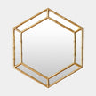 Global Views Sara Gold Leaf Bamboo Hexagon Mirror