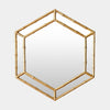 Global Views Sara Gold Leaf Bamboo Hexagon Mirror