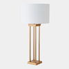 Global Views Four Pillar Satin Brass Table Lamp