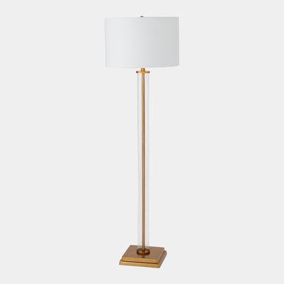 Global Views Franklin Antique Brass Glass Tube Floor Lamp