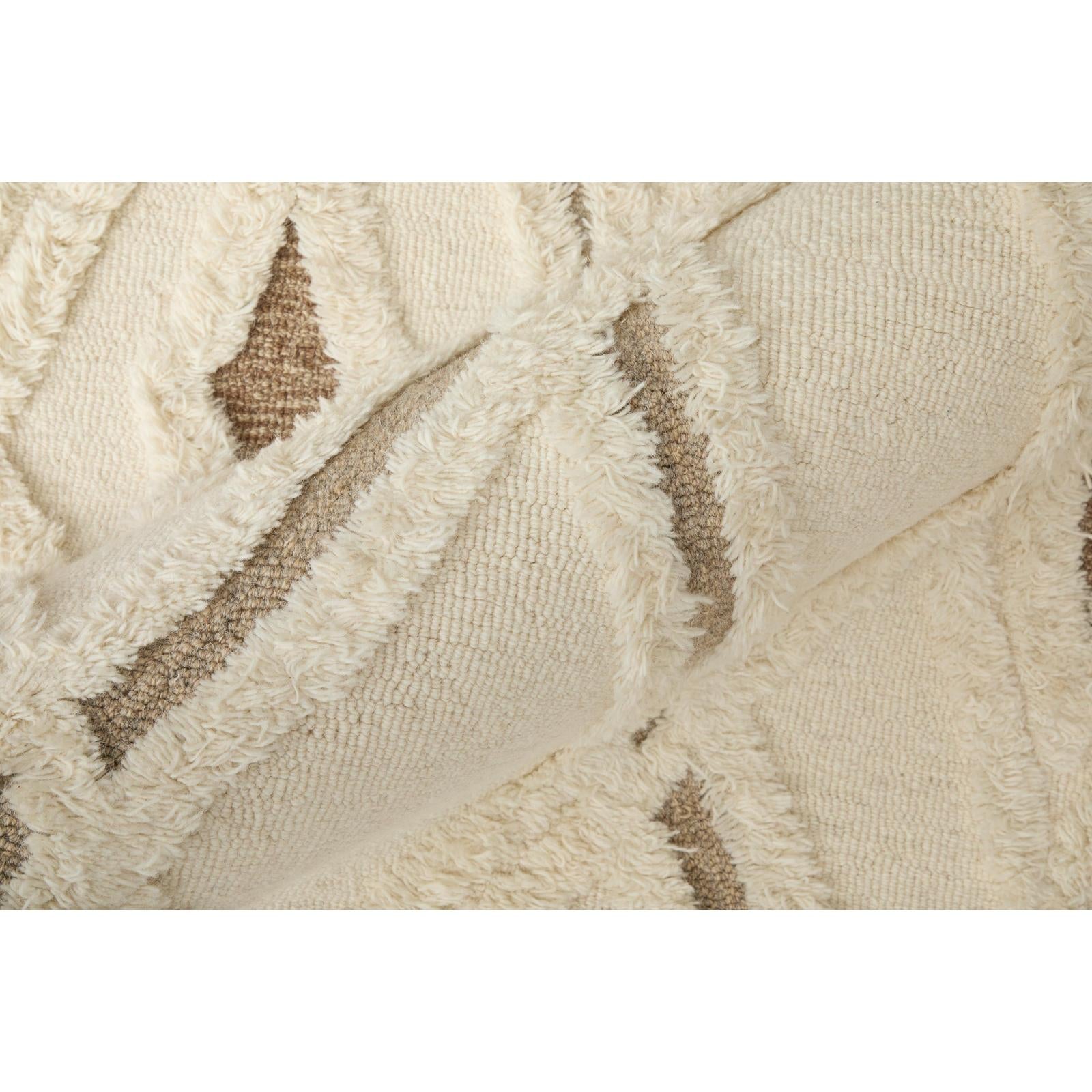Feizy Anica 8008F Transitional Geometric Rug in Ivory/Taupe/Brown