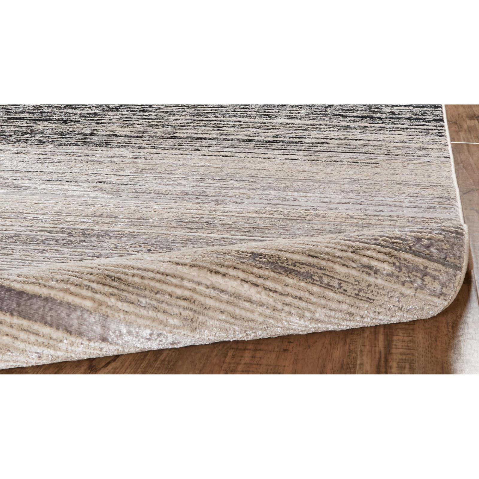 Feizy Micah 3337F Modern Abstract Rug in Black/Gray