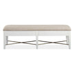 Magnussen Home Heron Cove Chalk White And Dovetail Grey Upholstered Bench