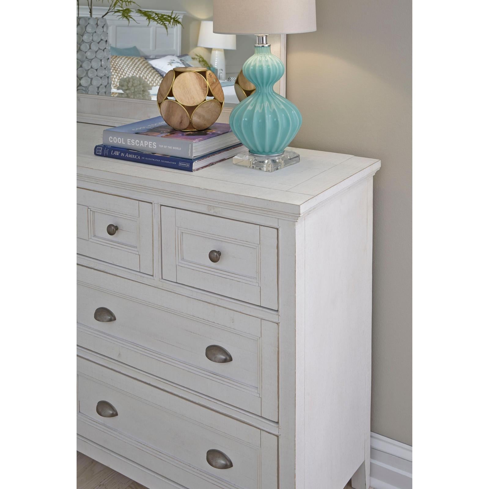 Magnussen Home Heron Cove Chalk White & Dovetail Grey Drawer Dresser