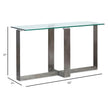 Magnussen Home Holden Aged Pewter & Chrome Pucks Rectangular Sofa Table