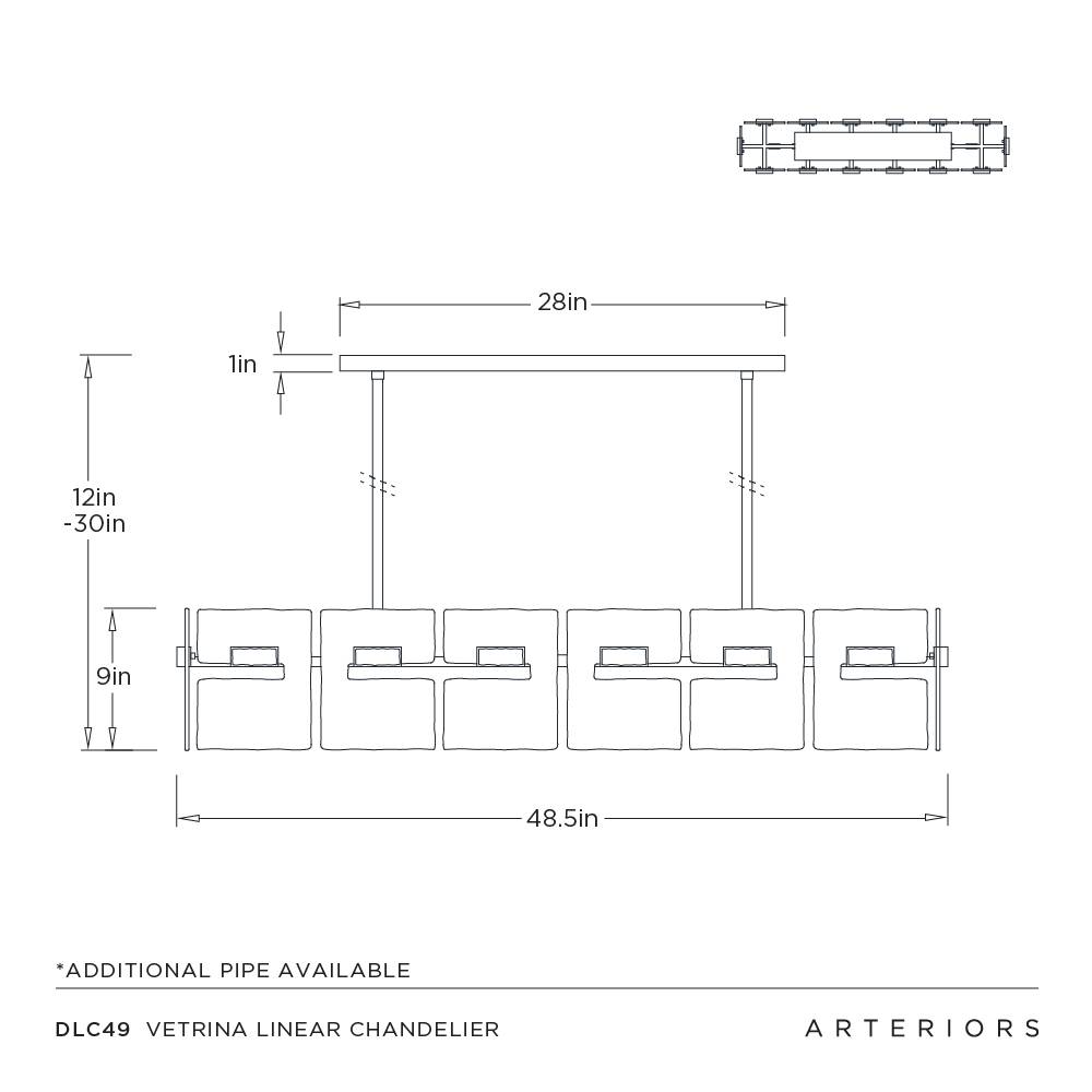 Arteriors Vetrina Linear Chandelier