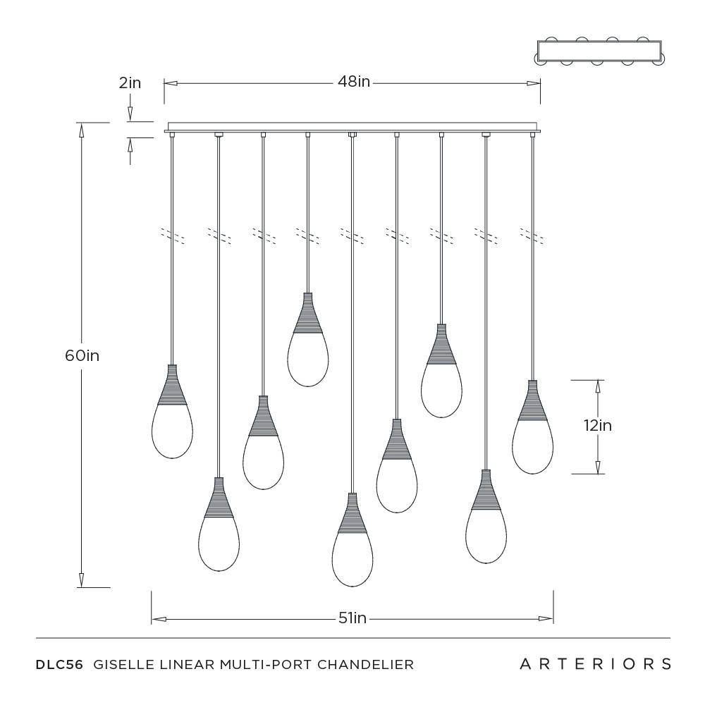 Arteriors Giselle Linear MultiPort Chandelier