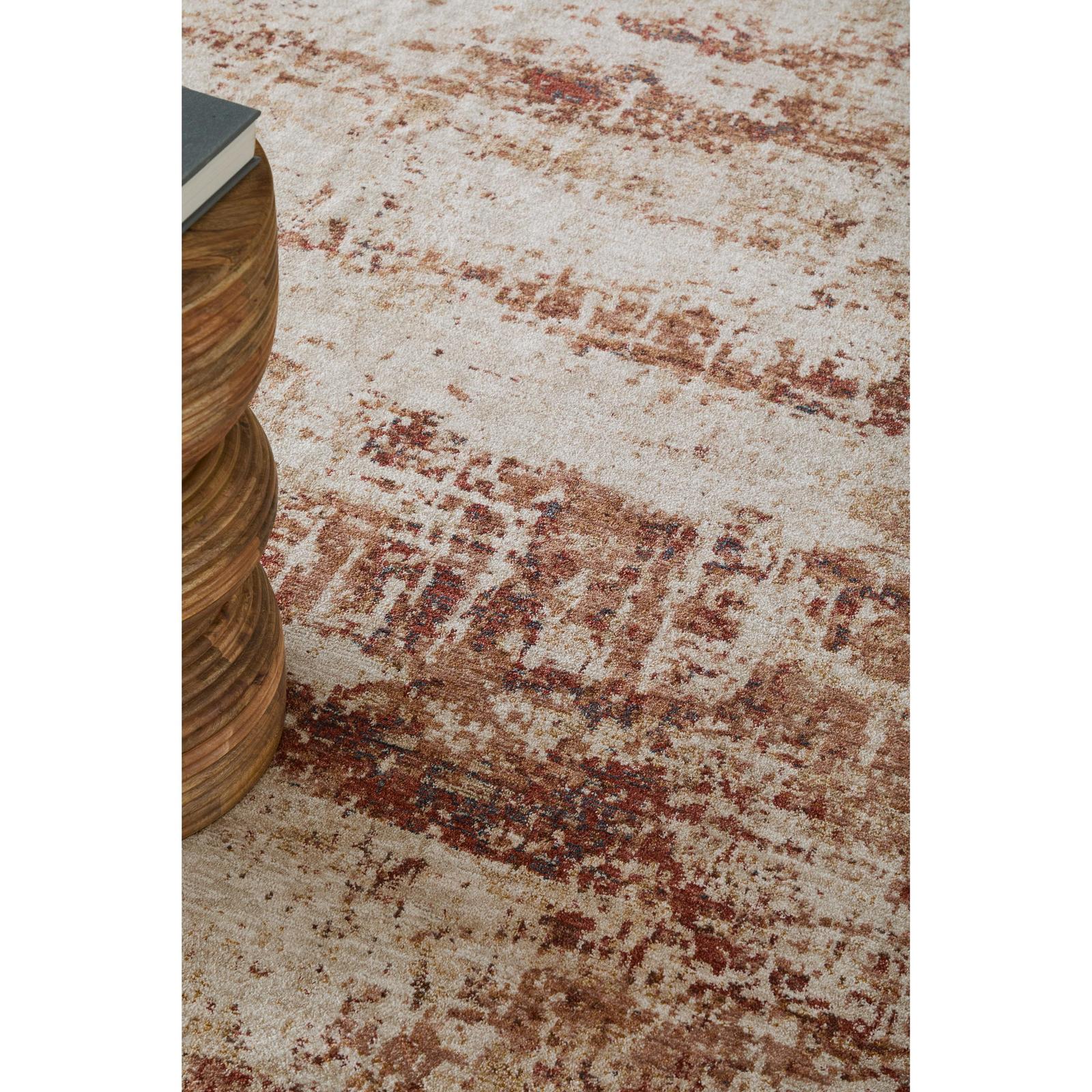 Feizy Pearson 39UEF Modern Abstract, Ivory/Red/Tan, Rug