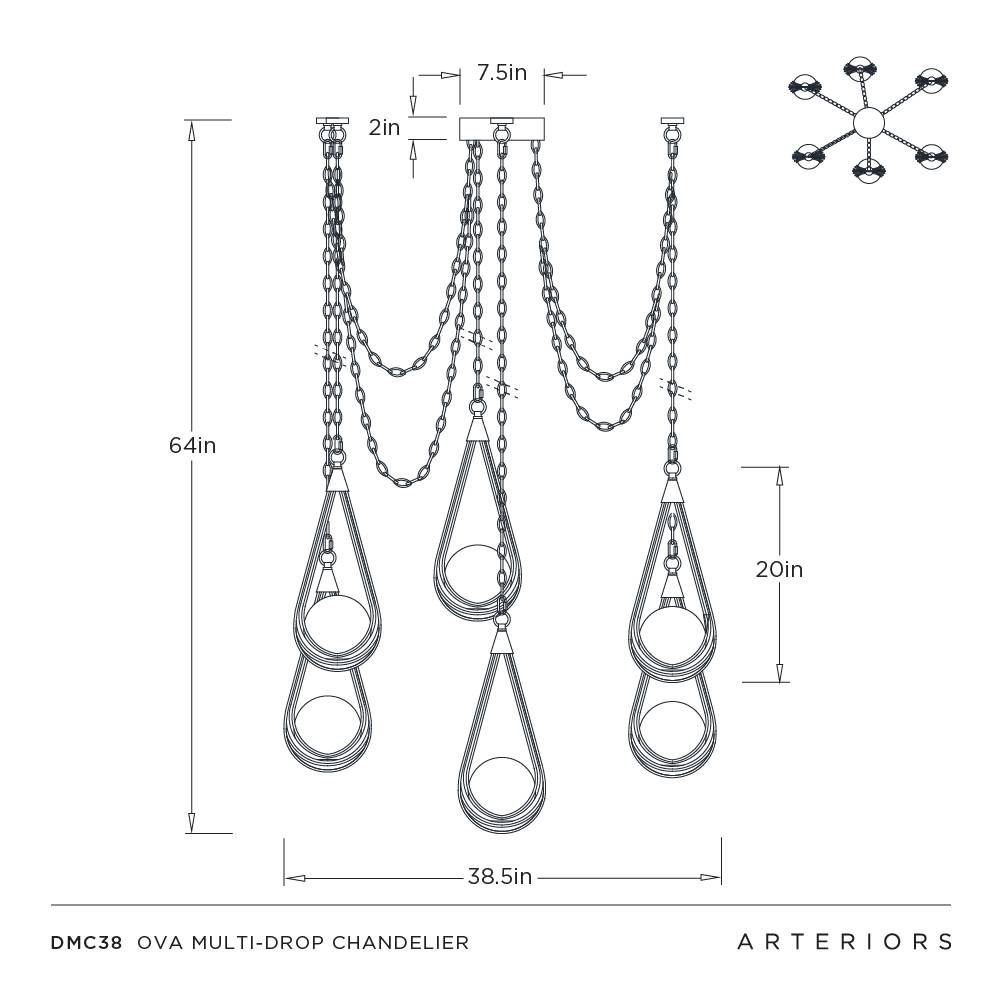 Arteriors Ova Multidrop Chandelier